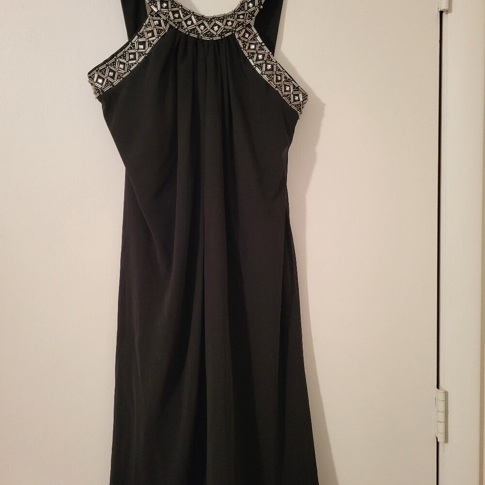 Ladies "Dress Barn Collection" Sequined/Glass Beaded Black Cocktail Dress (8)